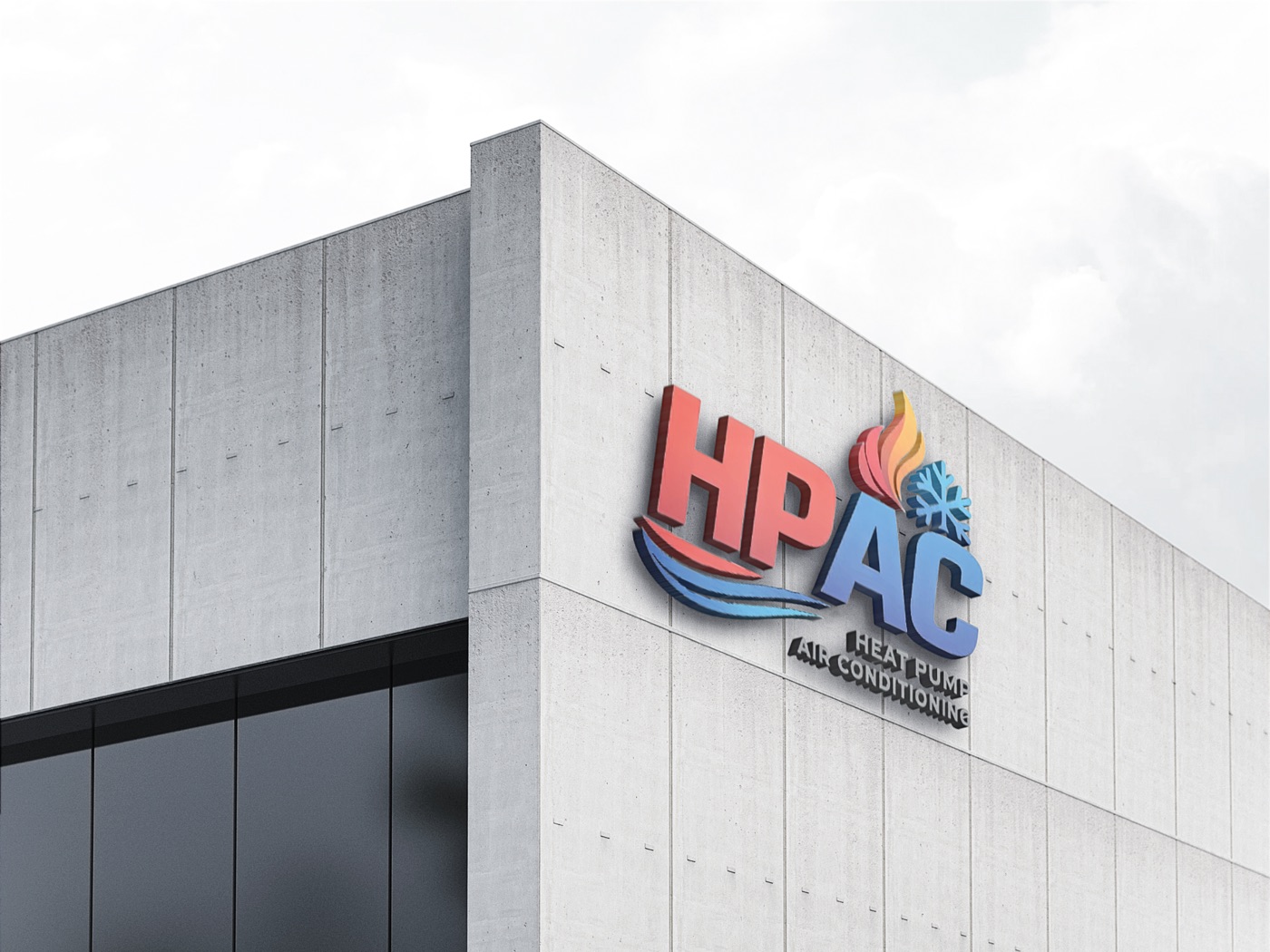 3D HPAC sign on a building