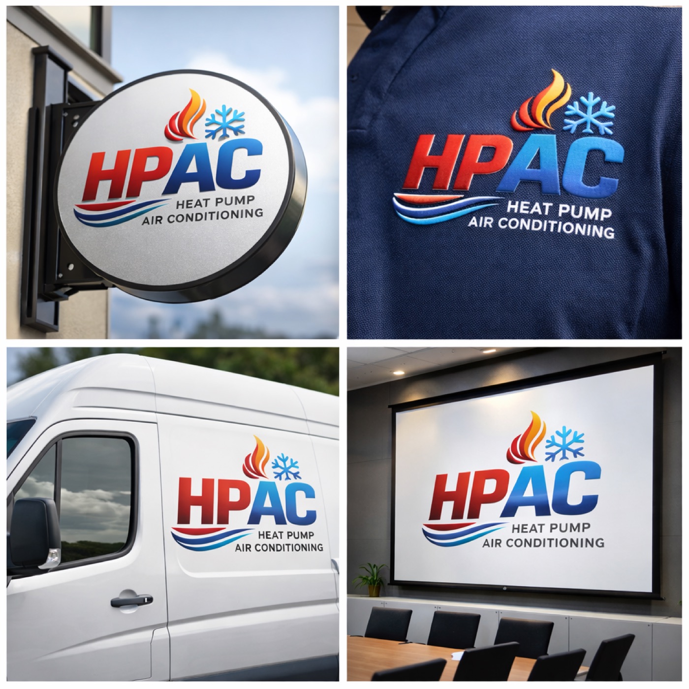 HPAC logo across signage, print and uniforms