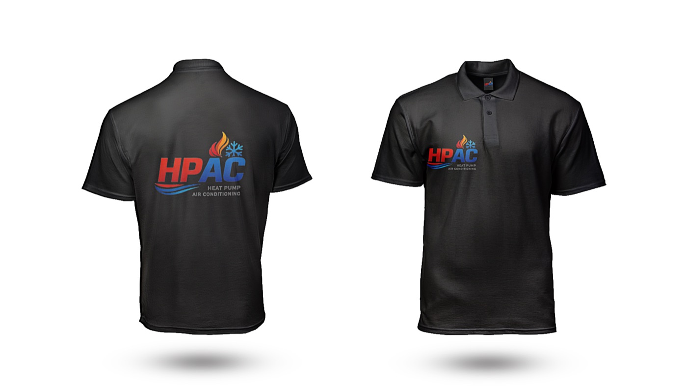 Branded HPAC polo shirts, front and back