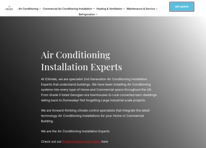 iClimate Solutions website on a tablet