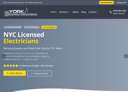York Electrical website on a tablet